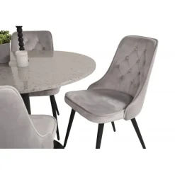 Razzia Rundt Spisebordssæt - Sort og Grå