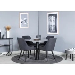 Razzia Rundt Spisestuesæt - Sort og Grå