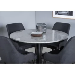 Razzia Rundt Spisestuesæt - Sort og Grå