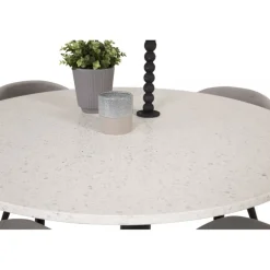 Razzia Rundt Spisestuesæt - Sort, Lysegrå og Hvid