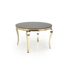 REGINALD_2 bord, - top - Sort glas, ben - guld