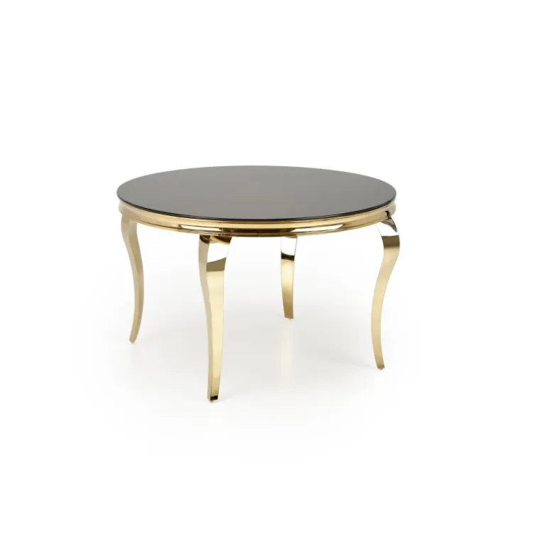 REGINALD_2 bord, - top - Sort glas, ben - guld