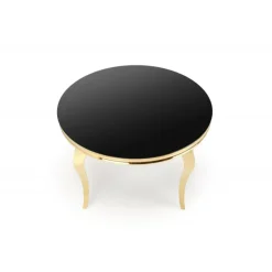 REGINALD_2 bord, - top - Sort glas, ben - guld