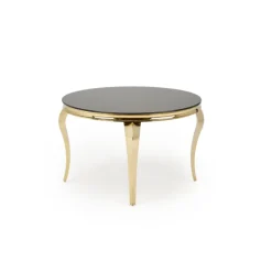 REGINALD_2 bord, - top - Sort glas, ben - guld