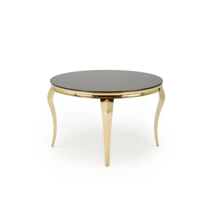 REGINALD_2 bord, - top - Sort glas, ben - guld