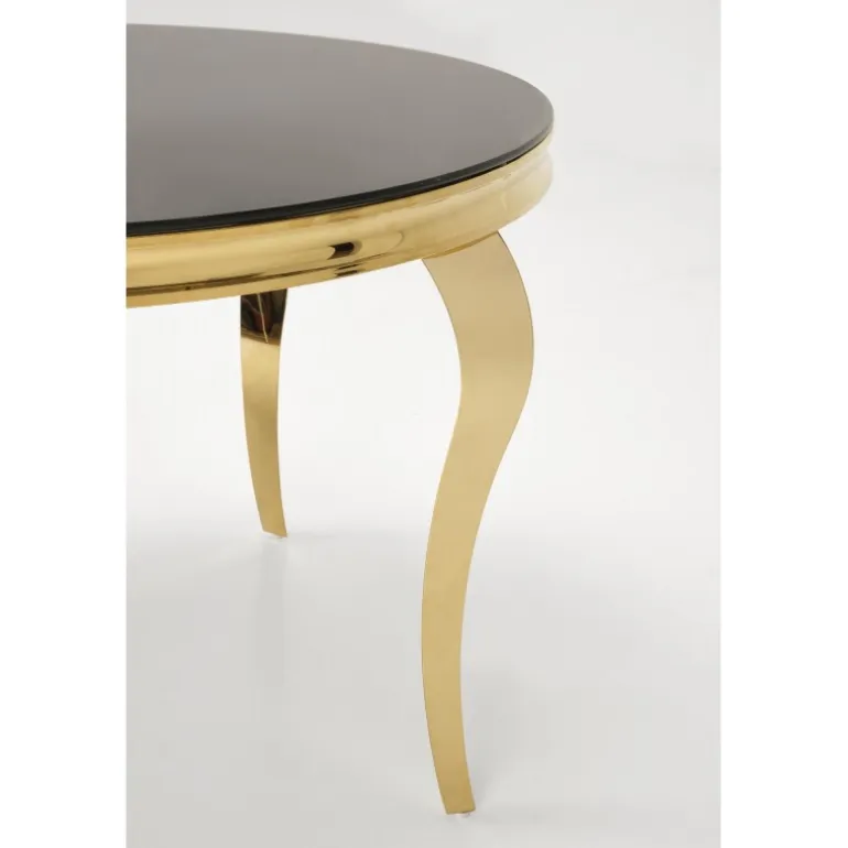 REGINALD_2 bord, - top - Sort glas, ben - guld