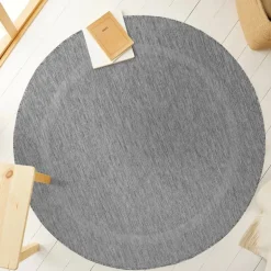 Relax Rund Udendørs tæppe Ensfarvet - Grå