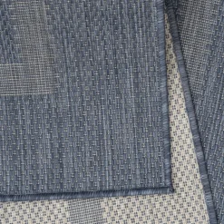 Relax Rund Udendørs tæppe Ensfarvet - Blå