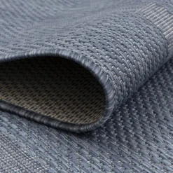 Relax Rund Udendørs tæppe Ensfarvet - Blå