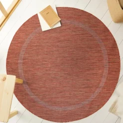 Relax Rund Udendørs tæppe Ensfarvet - Kobber