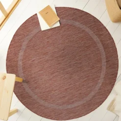 Relax Rund Udendørs tæppe Ensfarvet - Rød