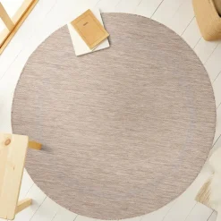 Relax Rund Udendørs tæppe Ensfarvet - Beige