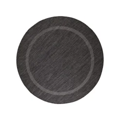 Relax Rund Udendørs tæppe Ensfarvet - Sort