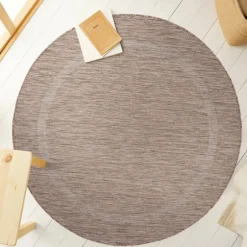 Relax Rund Udendørs tæppe Ensfarvet - Brun