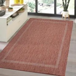 Relax Udendørs Tæppeløber Ensfarvet - Rød