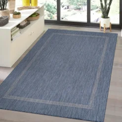 Relax Udendørs Tæppeløber Ensfarvet - Blå