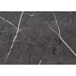 RICARDO Spisebord med udtræk, - top - Grå marmor, ben - MørkeGrå