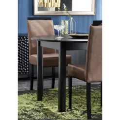 RINGO Rundt spisebord med udtræk 102cm udvides til 142cm - Sort