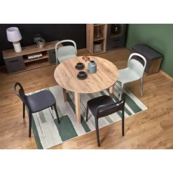 RINGO Rundt spisebord med udtræk 102cm udvides til 142cm - Håndværk eg