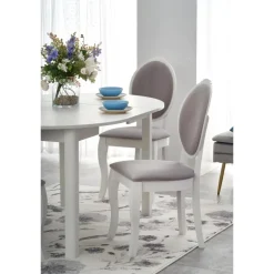 RINGO Rundt spisebord med udtræk 102cm udvides til 142cm - Hvid