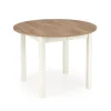 RINGO Rundt spisebord med udtræk 102cm udvides til 142cm - Håndværk eg og Hvid