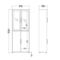 Rio reol 5 hylder - Hvid