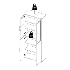 Rio reol 5 hylder - Hvid