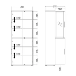 Rio reol 5 hylder - Hvid