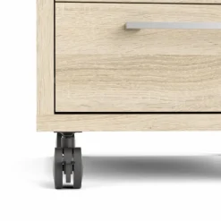 Rio skuffesektion på hjul med 4 skuffer - Natur egetræsfiner