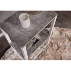 Rise Bord - Grå og Hvid