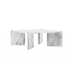 Rogaland Sofabord 100x100cm - Hvid Marmorlook