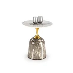 ROSA sofabord, Hvid marmor / Grå marmor / guld