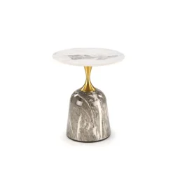 ROSA sofabord, Hvid marmor / Grå marmor / guld