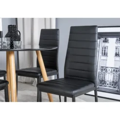 Rundt Ø100cm Spisebordssæt Plaza med stole Slim