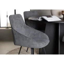 Rundt Spisebordssæt Bootcut med stole Rosie - Sort og Grå