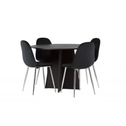 Rundt Spisebordssæt Bootcut med stole Polar - Sort