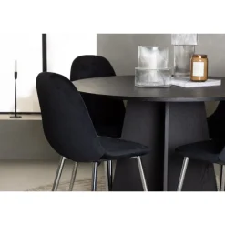 Rundt Spisebordssæt Bootcut med stole Polar - Sort