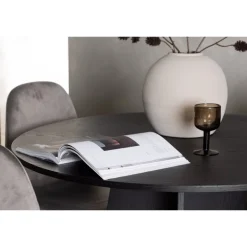 Rundt Spisebordssæt Bootcut med stole Eva - Sort og Lysegrå