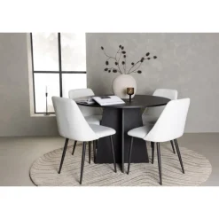 Rundt Spisebordssæt Bootcut med stole Night - Sort og Hvid