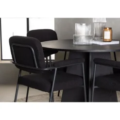 Rundt Spisebordssæt Bootcut med stole Yesterday - Sort