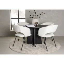 Rundt Spisebordssæt Bootcut med Day stole - Sort og Off White