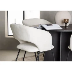 Rundt Spisebordssæt Bootcut med Day stole - Sort og Off White