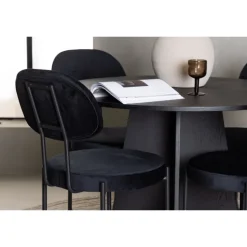 Rundt Spisebordssæt Bootcut med stole Stella - Sort