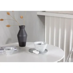 Rundt Spisebordssæt Danburi med Edvin stole - Transparent og Hvid