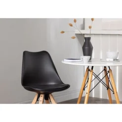 Rundt Spisebordssæt Danburi med Zeno stole - Sort og Hvid