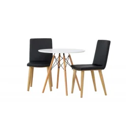Rundt Spisebordssæt Danburi med Today stole - Sort og Hvid