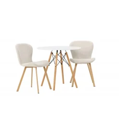 Rundt Spisebordssæt Danburi med stole Lilja