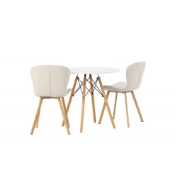 Rundt Spisebordssæt Danburi med stole Lilja