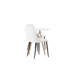 Rundt Spisebordssæt Danburi med stole Night - Hvid