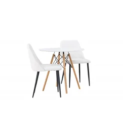 Rundt Spisebordssæt Danburi med stole Night - Hvid